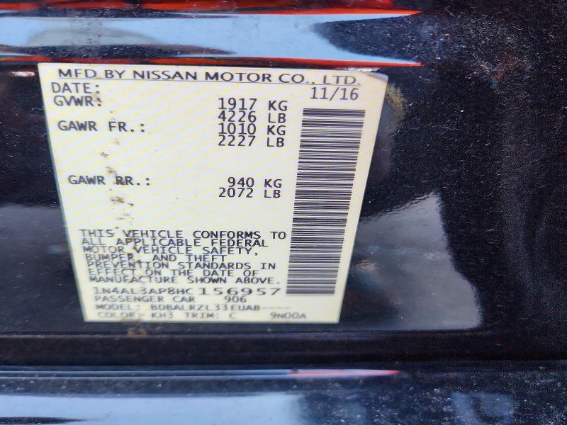 Aukcja sprzedaży 2017 Nissan Altima, vin: 1N4AL3AP8HC156957, numer aukcji: 65565276
