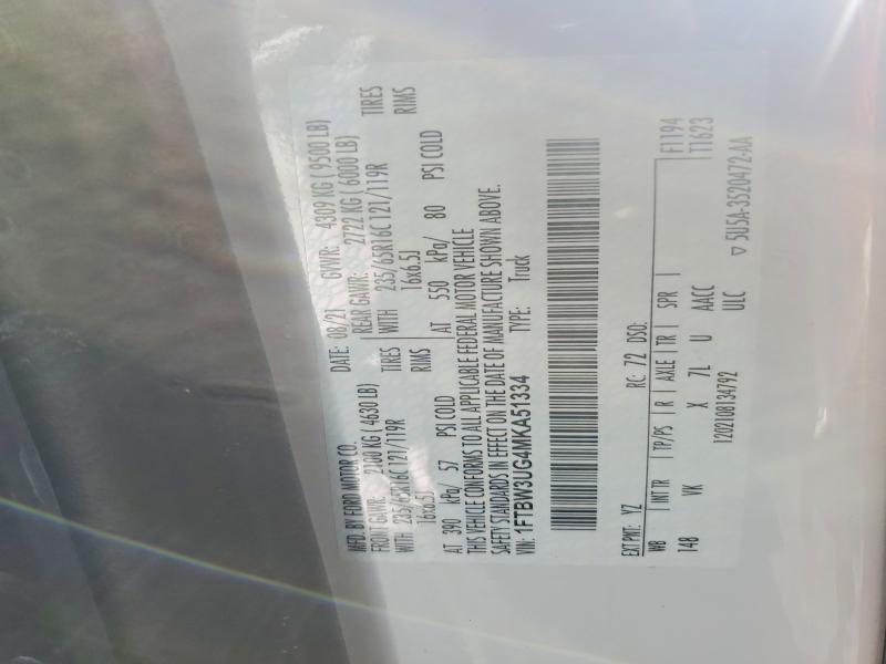 Aukcja sprzedaży 2021 Ford Transit, vin: 1FTBW3UG4MKA51334, numer aukcji: 61452966