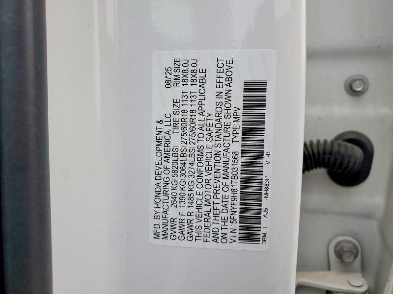Продаж на аукціоні авто 2026 Honda Passport, vin: 5FNYF9H81TB031568, номер лоту: 64824406