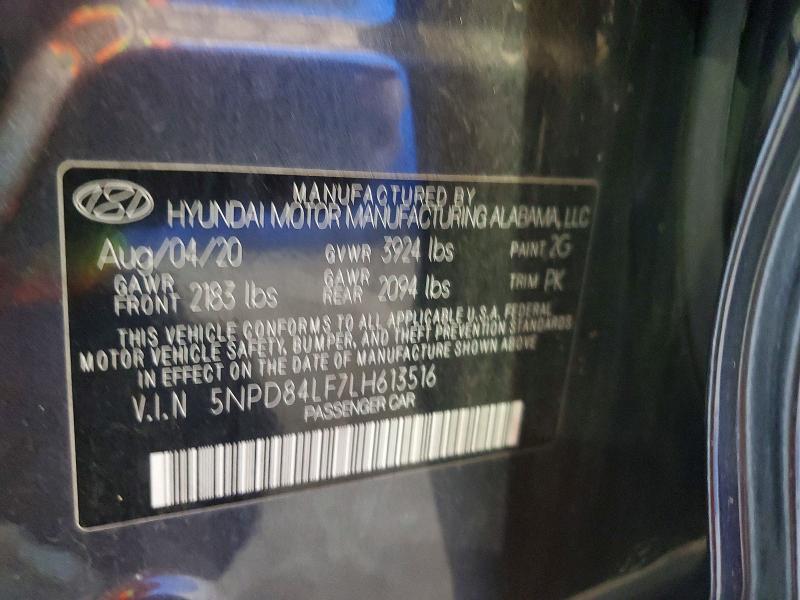 2020 Hyundai Elantra მანქანა იყიდება აუქციონზე, vin: 5NPD84LF7LH613516, აუქციონის ნომერი: 66410026