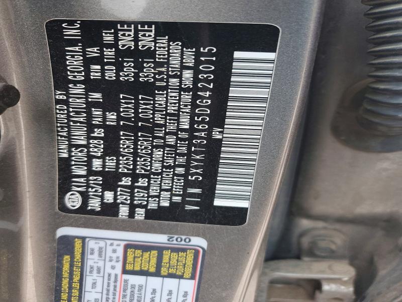 Aukcja sprzedaży 2013 Kia Sorento, vin: 5XYKT3A65DG423015, numer aukcji: 63044996