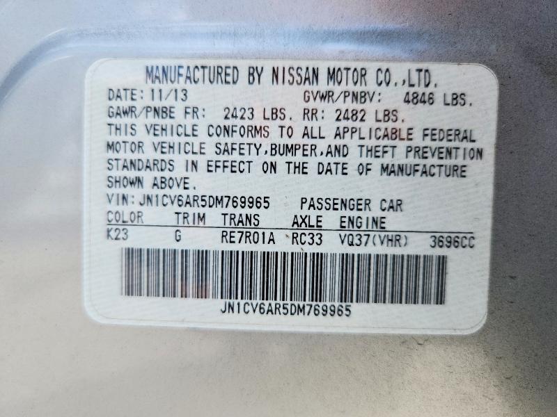 Aukcja sprzedaży 2013 Infiniti G37 Sedan, vin: JN1CV6AR5DM769965, numer aukcji: 65376696