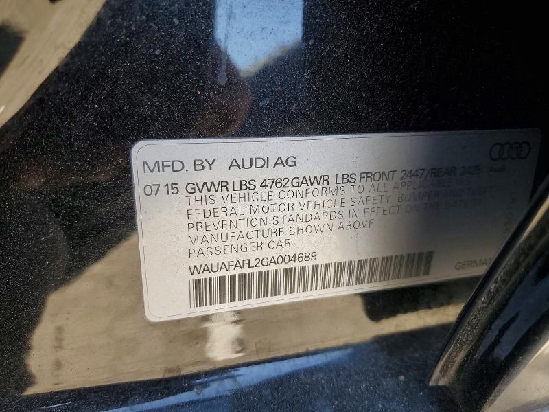 Aukcja sprzedaży 2016 Audi A4, vin: WAUAFAFL2GA004689, numer aukcji: 63020116
