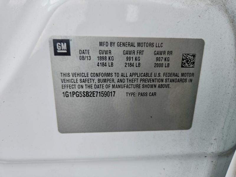 64397256 :رقم المزاد ، 1G1PG5SB2E7159017 vin ، 2014 Chevrolet Cruze مزاد بيع