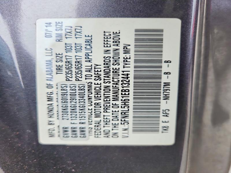 2014 Honda Odyssey მანქანა იყიდება აუქციონზე, vin: 5FNRL5H61EB132441, აუქციონის ნომერი: 66864336