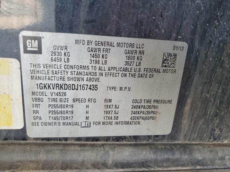 Aukcja sprzedaży 2013 Gmc Acadia, vin: 1GKKVRKD8DJ167435, numer aukcji: 64818336