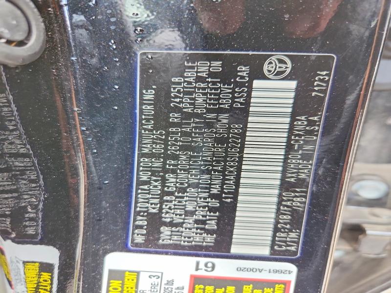 Aukcja sprzedaży 2025 Toyota Camry, vin: 4T1DAACK8SU622788, numer aukcji: 66807806