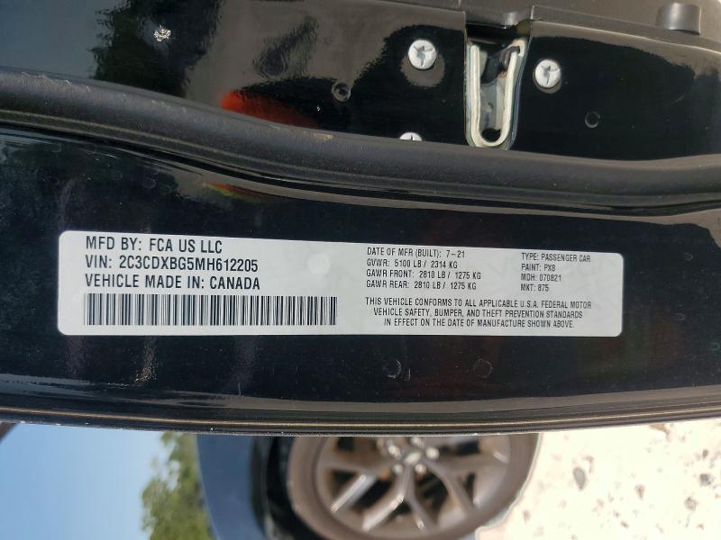 66641176 :رقم المزاد ، 2C3CDXBG5MH612205 vin ، 2021 Dodge Charger مزاد بيع