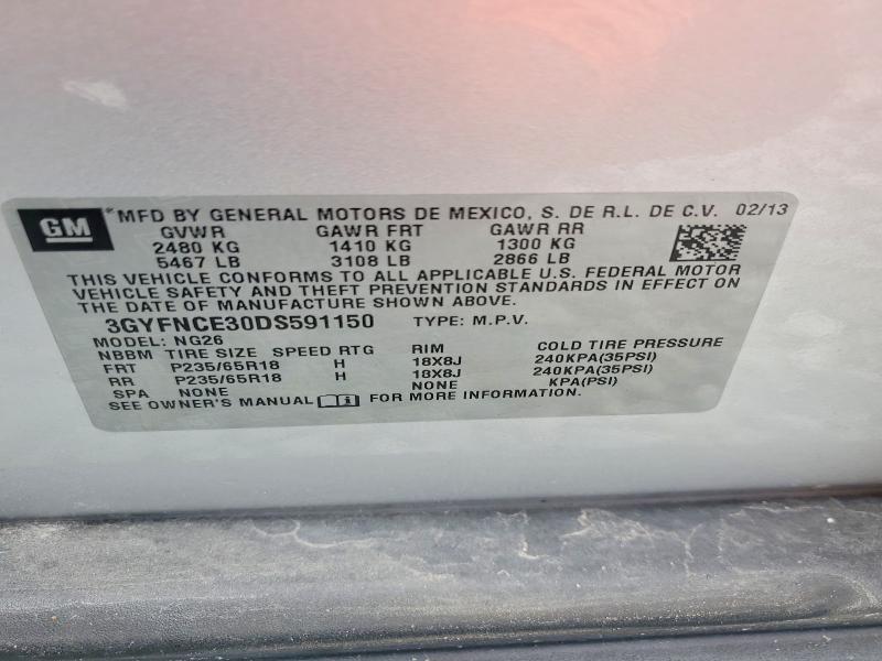63803486 :رقم المزاد ، 3GYFNCE30DS591150 vin ، 2013 Cadillac Srx مزاد بيع
