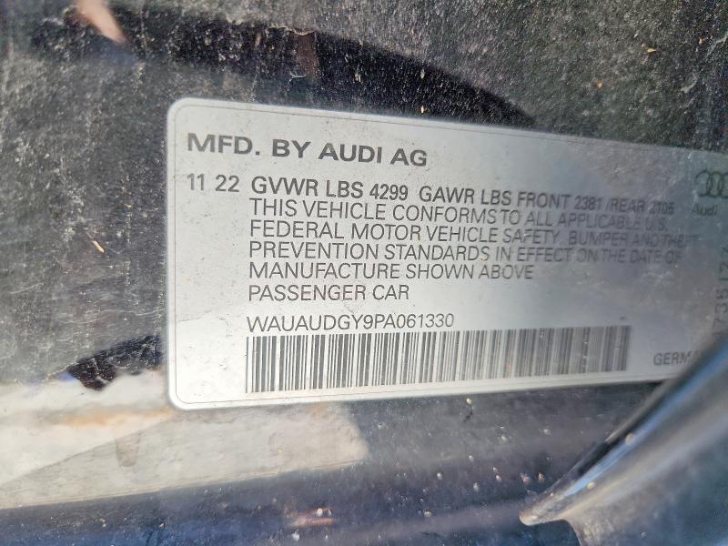 Aukcja sprzedaży 2023 Audi A3, vin: WAUAUDGY9PA061330, numer aukcji: 65356126