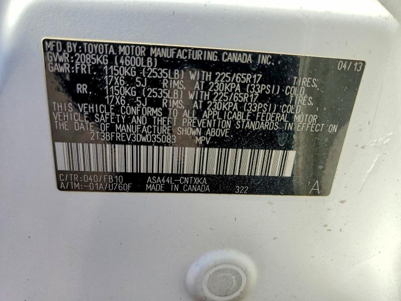 Продажа на аукционе авто 2013 Toyota Rav4, vin: 2T3BFREV3DW035083, номер лота: 67105086