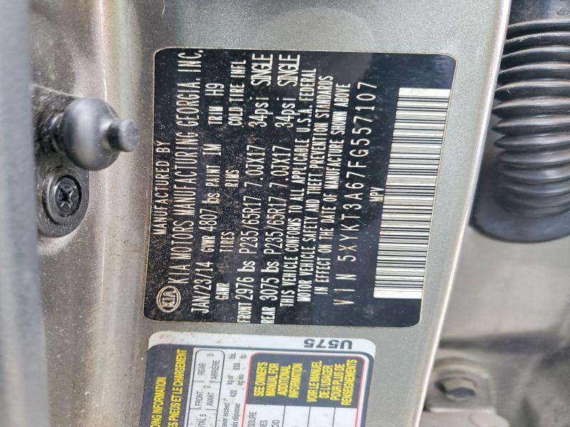 Продажа на аукционе авто 2015 Kia Sorento, vin: 5XYKT3A67FG557107, номер лота: 64298646