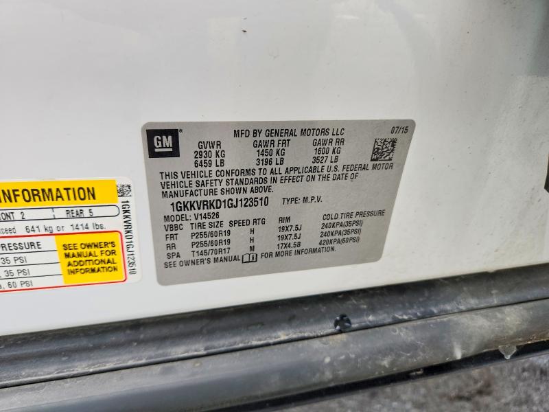 2016 Gmc Acadia მანქანა იყიდება აუქციონზე, vin: 1GKKVRKD1GJ123510, აუქციონის ნომერი: 64322516