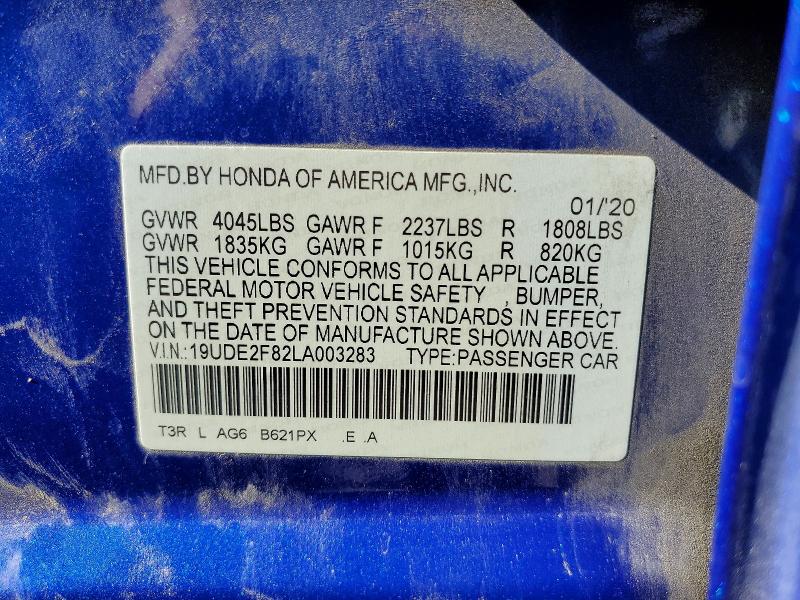 Продаж на аукціоні авто 2020 Acura Ilx, vin: 19UDE2F82LA003283, номер лоту: 66239266