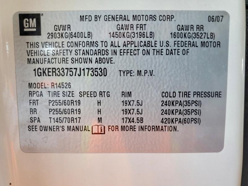 64993806 :رقم المزاد ، 1GKER33757J173530 vin ، 2007 Gmc Acadia مزاد بيع