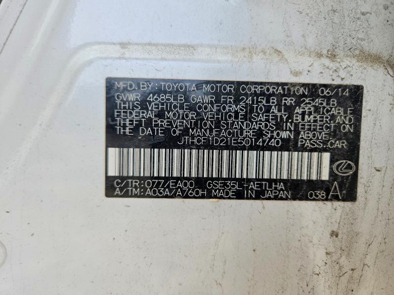 Продаж на аукціоні авто 2014 Lexus Is, vin: JTHCF1D21E5014740, номер лоту: 64748316