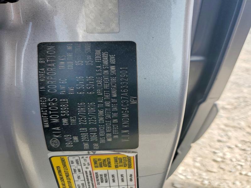 Auction sale of the 2010 Kia Sedona, vin: KNDMG4C37A6332901, lot number: 64147176
