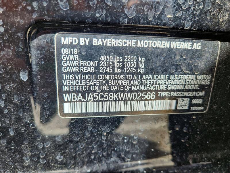 66110986 :رقم المزاد ، WBAJA5C58KWW02566 vin ، 2019 Bmw 530 مزاد بيع