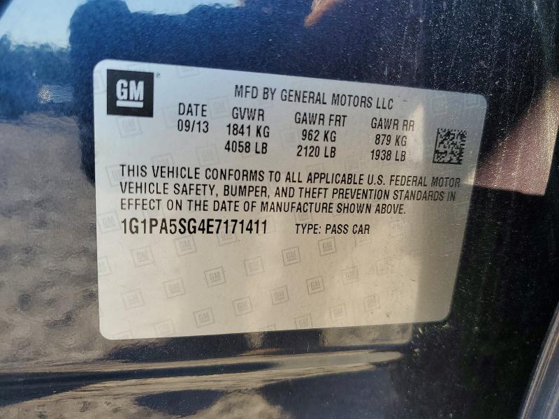 Продаж на аукціоні авто 2014 Chevrolet Cruze, vin: 1G1PA5SG4E7171411, номер лоту: 65289946