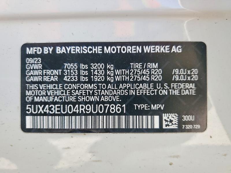 Продажа на аукционе авто 2024 Bmw X5, vin: 5UX43EU04R9U07861, номер лота: 63552616