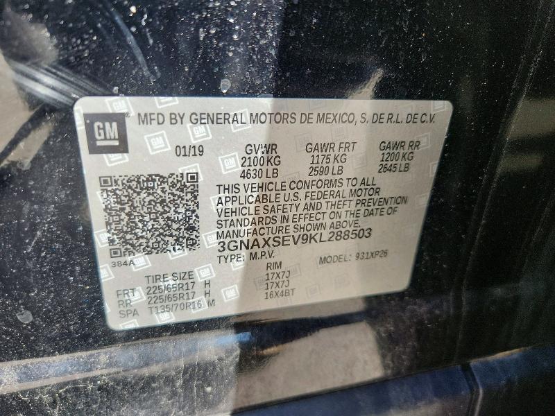 Продажа на аукционе авто 2019 Chevrolet Equinox, vin: 3GNAXSEV9KL288503, номер лота: 66481496