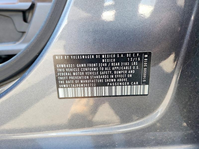 Aukcja sprzedaży 2016 Volkswagen Jetta, vin: 3VWD17AJ8GM302722, numer aukcji: 64799776