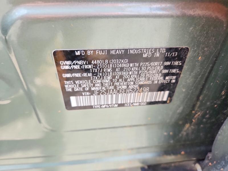 Aukcja sprzedaży 2014 Subaru Forester, vin: JF2SJAAC6EH522498, numer aukcji: 65459436