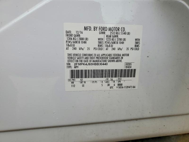 Продажа на аукционе авто 2017 Ford Edge, vin: 2FMPK4J93HBB30440, номер лота: 62641916
