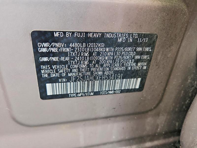 Продаж на аукціоні авто 2014 Subaru Forester, vin: JF2SJAHCXEH534191, номер лоту: 62952296