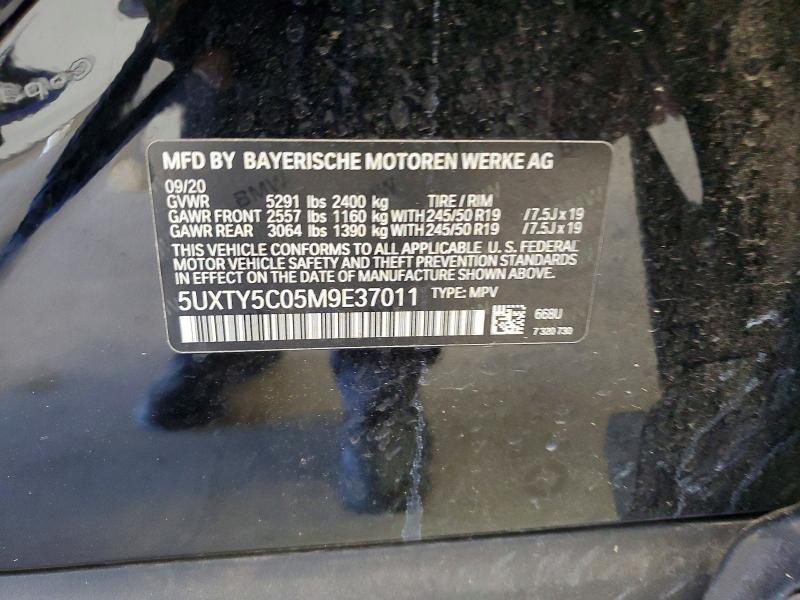 66372906 :رقم المزاد ، 5UXTY5C05M9E37011 vin ، 2021 Bmw X3 مزاد بيع