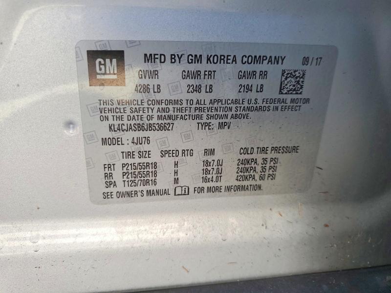 Продаж на аукціоні авто 2018 Buick Encore, vin: KL4CJASB6JB536627, номер лоту: 64765786