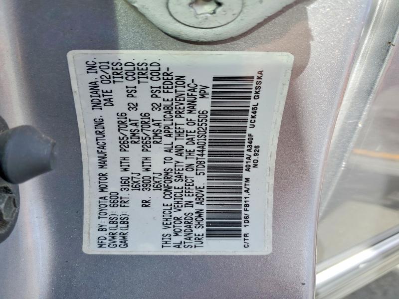 Продажа на аукционе авто 2001 Toyota Sequoia, vin: 5TDBT44A01S025506, номер лота: 65225246