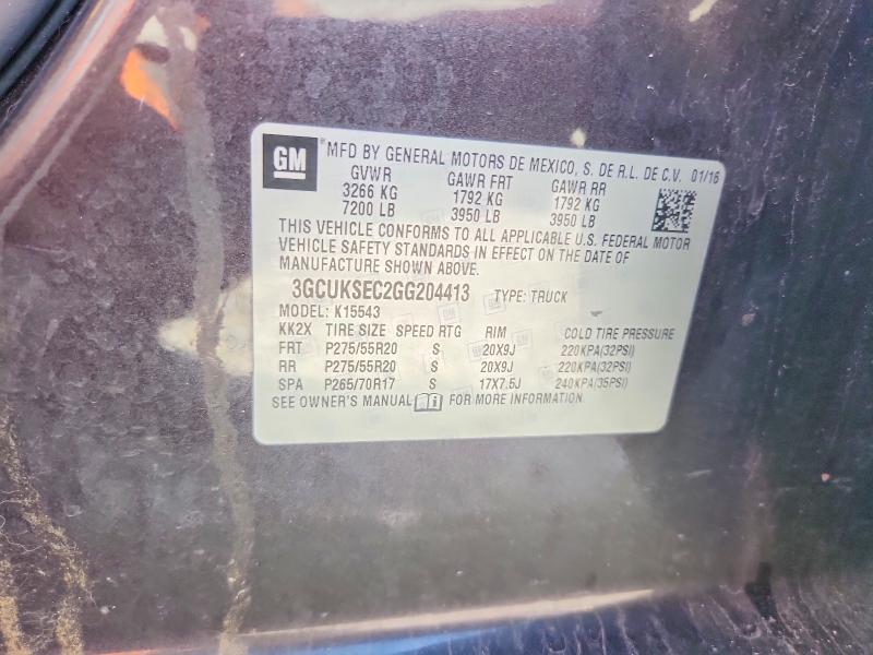 65724266 :رقم المزاد ، 3GCUKSEC2GG204413 vin ، 2016 Chevrolet Silverado مزاد بيع