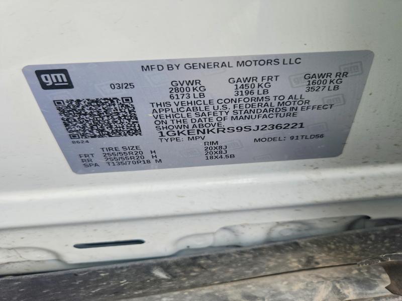 Aukcja sprzedaży 2025 Gmc Acadia, vin: 1GKENKRS9SJ236221, numer aukcji: 64476286
