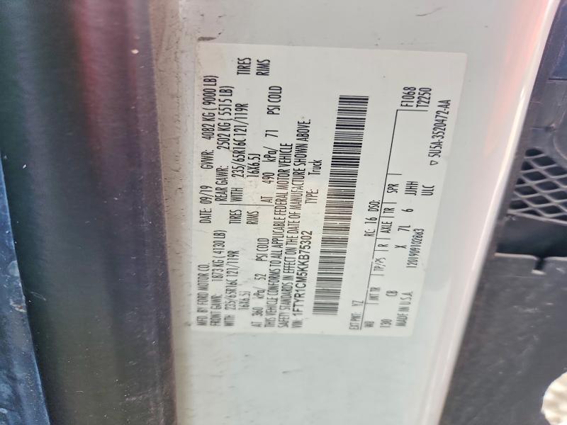 Aukcja sprzedaży 2019 Ford Transit 250, vin: 1FTYR1CM5KKB75302, numer aukcji: 65309746