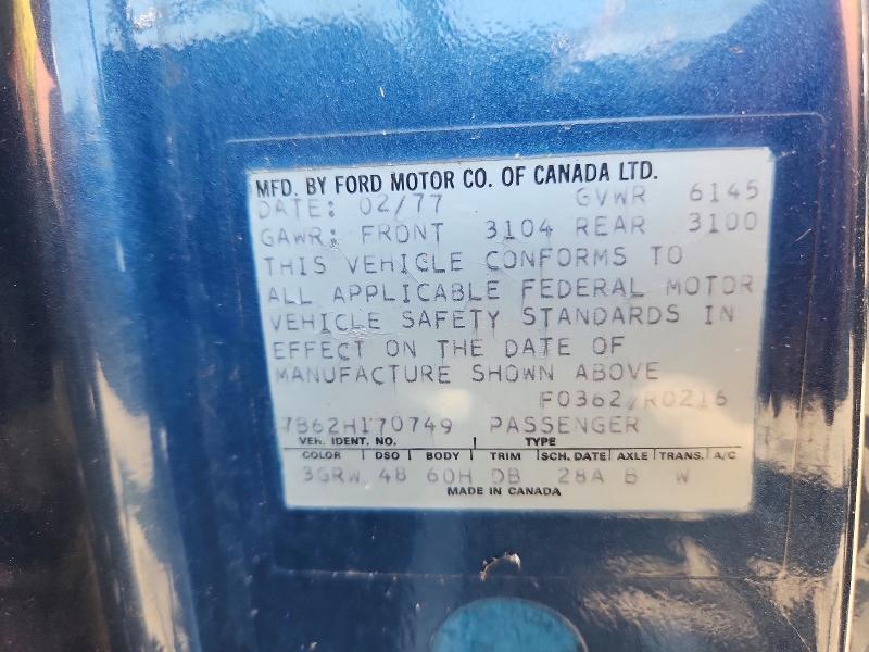 1977 Ford Ltd მანქანა იყიდება აუქციონზე, vin: 7B62H170749, აუქციონის ნომერი: 63847846