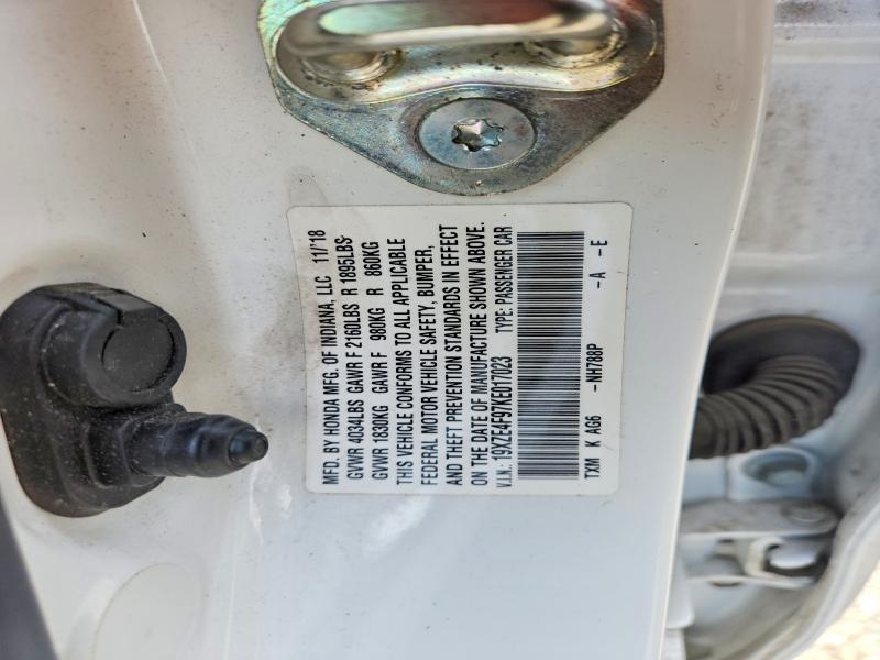 2019 Honda Insight მანქანა იყიდება აუქციონზე, vin: 19XZE4F97KE017023, აუქციონის ნომერი: 65529896