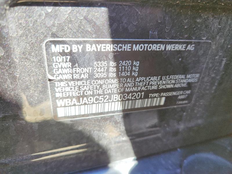 Auction sale of the 2018 Bmw 530e, vin: WBAJA9C52JB034201, lot number: 65532316