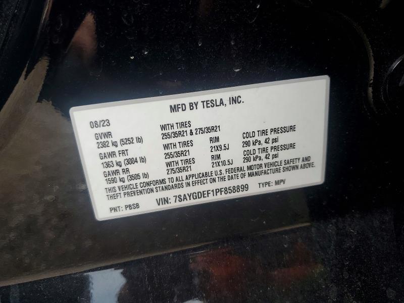 Aukcja sprzedaży 2023 Tesla Model Y, vin: 7SAYGDEF1PF858899, numer aukcji: 66053366