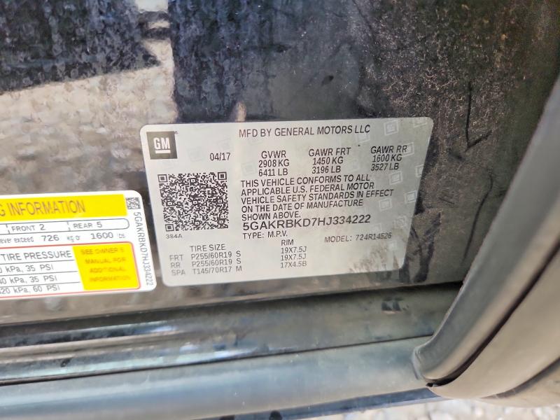 Продаж на аукціоні авто 2017 Buick Enclave, vin: 5GAKRBKD7HJ334222, номер лоту: 67182996