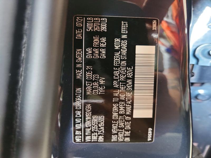 64432976 :رقم المزاد ، YV4L12RK1N1924584 vin ، 2022 Volvo Xc60 مزاد بيع
