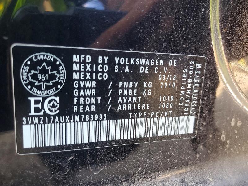 Продажа на аукционе авто 2018 Volkswagen Golf Sportwagen, vin: 3VWZ17AUXJM763993, номер лота: 65876166