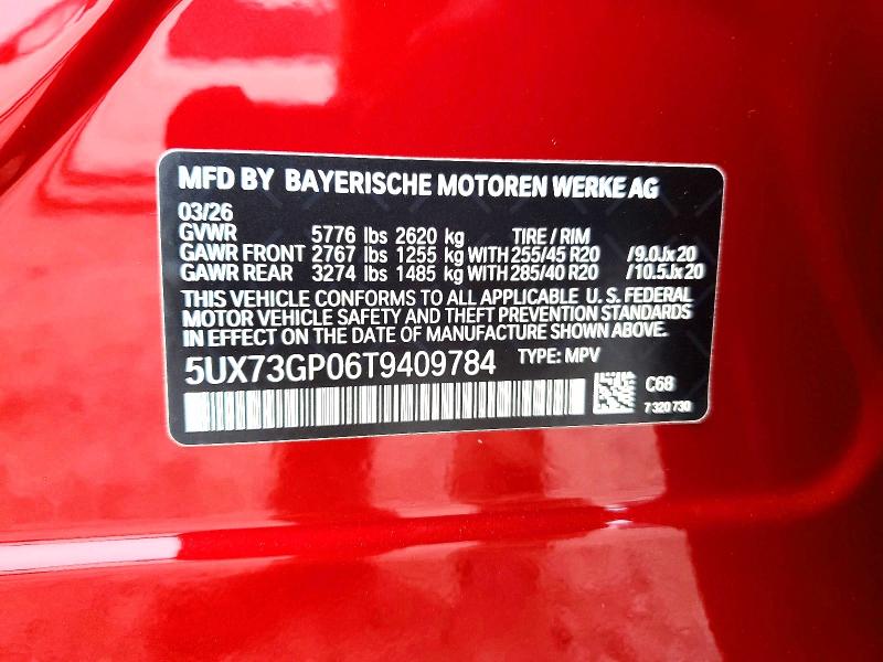 2026 Bmw X3 მანქანა იყიდება აუქციონზე, vin: 5UX73GP06T9409784, აუქციონის ნომერი: 65311176