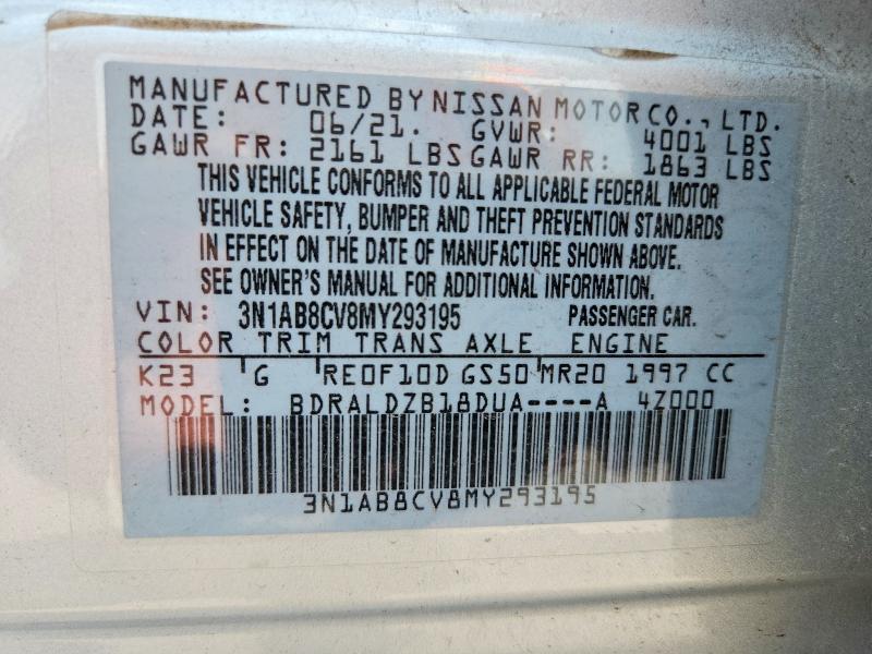 Продаж на аукціоні авто 2021 Nissan Sentra, vin: 3N1AB8CV8MY293195, номер лоту: 64821596