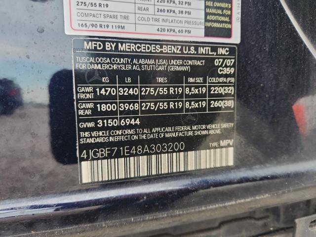 Aukcja sprzedaży 2008 Mercedes-benz Gl, vin: 4JGBF71E48A303200, numer aukcji: 64126906