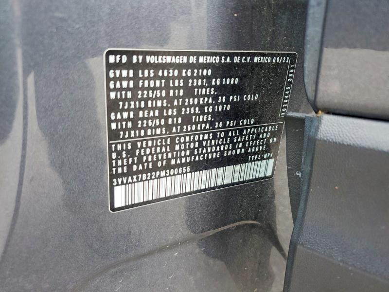 Auction sale of the 2023 Volkswagen Taos, vin: 3VVAX7B22PM300655, lot number: 62832596