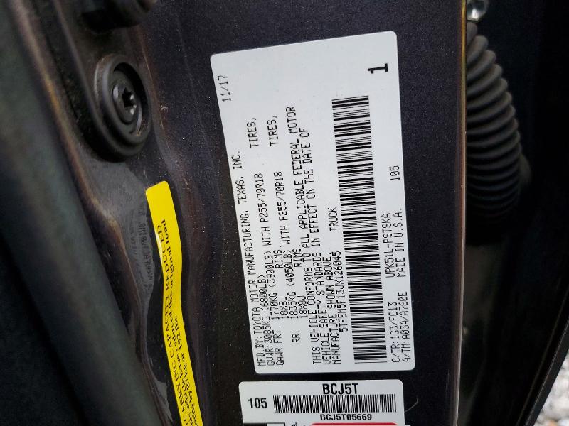 Продажа на аукционе авто 2018 Toyota Tundra, vin: 5TFEM5F13JX126045, номер лота: 64797956