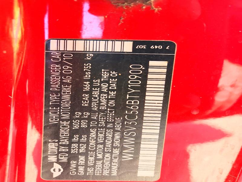 63381786 :رقم المزاد ، WMWSV3C56BTY10900 vin ، 2011 Mini Cooper مزاد بيع