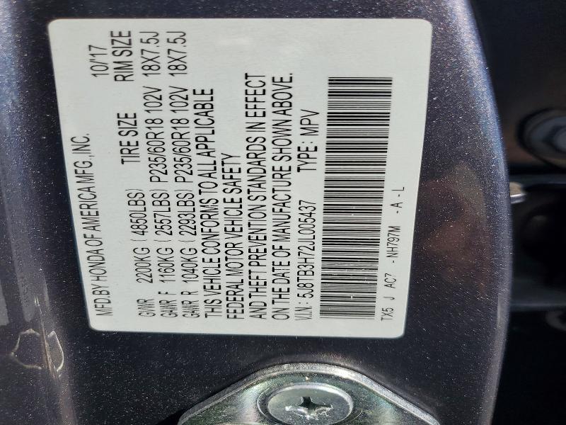 65228256 :رقم المزاد ، 5J8TB3H72JL005437 vin ، 2018 Acura Rdx مزاد بيع