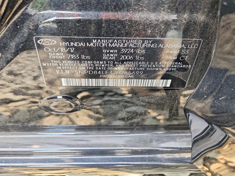 65313456 :رقم المزاد ، 5NPD84LF3JH285699 vin ، 2018 Hyundai Elantra مزاد بيع